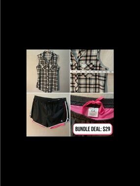 RBX Performance & ARDENE Bundle: 2 in 1 Running Shorts + Sleeveless Blouse-LARGE